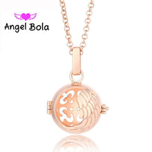 Load image into Gallery viewer, Harmony Caller Pendants Jewelry 20.5mm Necklace Angel Wing Interchangeable Maternity Ball Angel Bola Essential Oil Locket L038