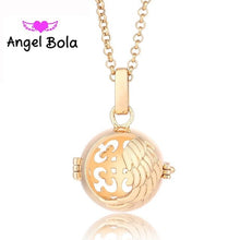 Load image into Gallery viewer, Harmony Caller Pendants Jewelry 20.5mm Necklace Angel Wing Interchangeable Maternity Ball Angel Bola Essential Oil Locket L038