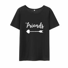 Load image into Gallery viewer, Best Friends T shirt Women T-shirt Summer Short Sleeve Sister Bff T Shirt Women Tshirt Top Black White Cotton Tee Shirt Femme