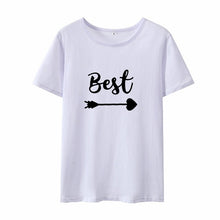 Load image into Gallery viewer, Best Friends T shirt Women T-shirt Summer Short Sleeve Sister Bff T Shirt Women Tshirt Top Black White Cotton Tee Shirt Femme