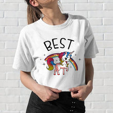 Load image into Gallery viewer, Newest Best Friends T Shirt Women Harajuku Kawaii BFF T-shirt 90s Graphic Cartoon Tshirt Funny Fashion Top Tees Streetwea Female