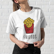 Load image into Gallery viewer, Newest Best Friends T Shirt Women Harajuku Kawaii BFF T-shirt 90s Graphic Cartoon Tshirt Funny Fashion Top Tees Streetwea Female