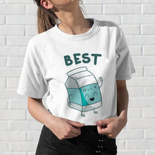 Load image into Gallery viewer, Newest Best Friends T Shirt Women Harajuku Kawaii BFF T-shirt 90s Graphic Cartoon Tshirt Funny Fashion Top Tees Streetwea Female